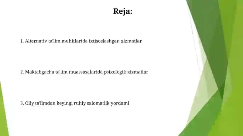Taʼlim muassasalaining turli tiplarida psixologik xizmat konsepsiyalari 2