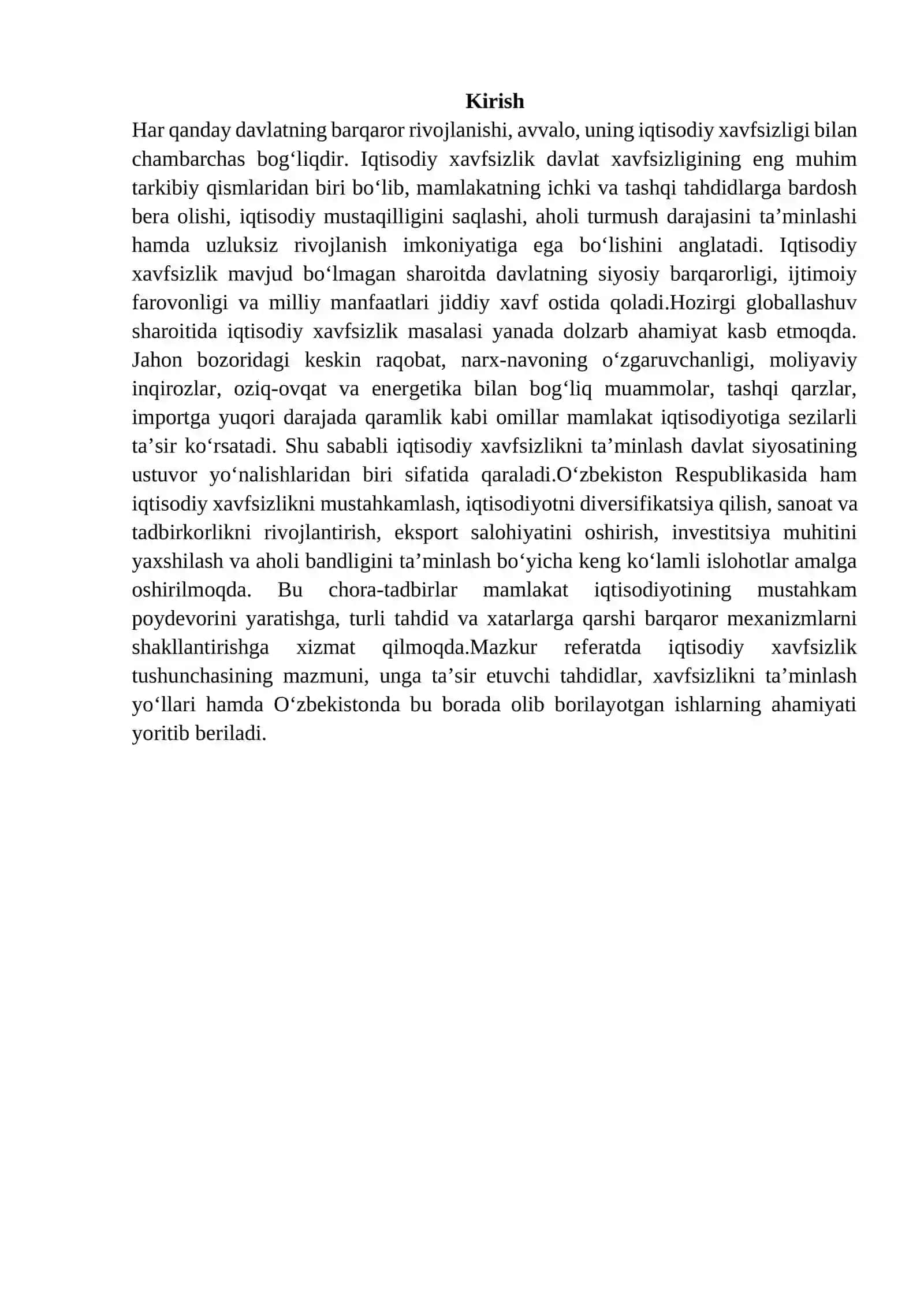 Mamlakatimizda iqtisodiy xavfsizlikni ta’minlash yo‘llari 2