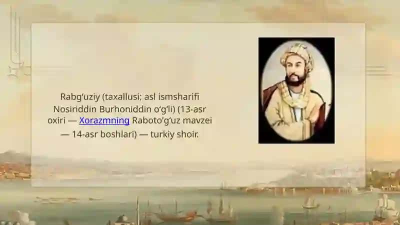 OLTIN O'RDA O'ZBEK ADABIYOTI  RABG'UZIYNING "QISASI RABG'UZIY" ASARI 2