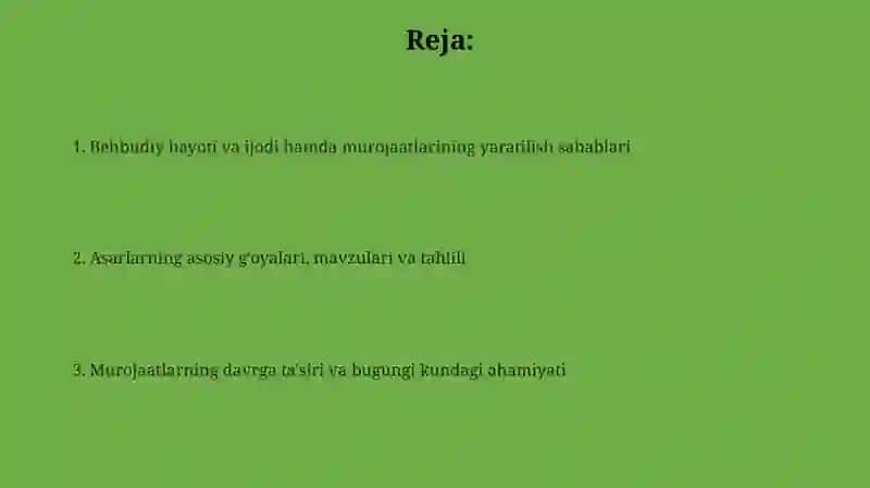 M.Behbudiyning "Yoshlarga murojaat" va "Muhtaram yoshlarga murojaat" 2