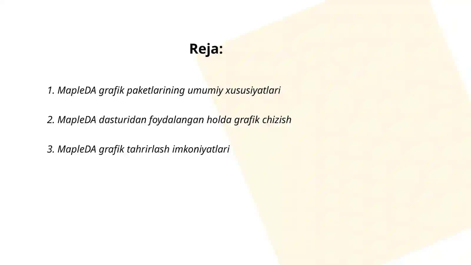 Mapleda grafik paketlarni imkoniyatlari 2