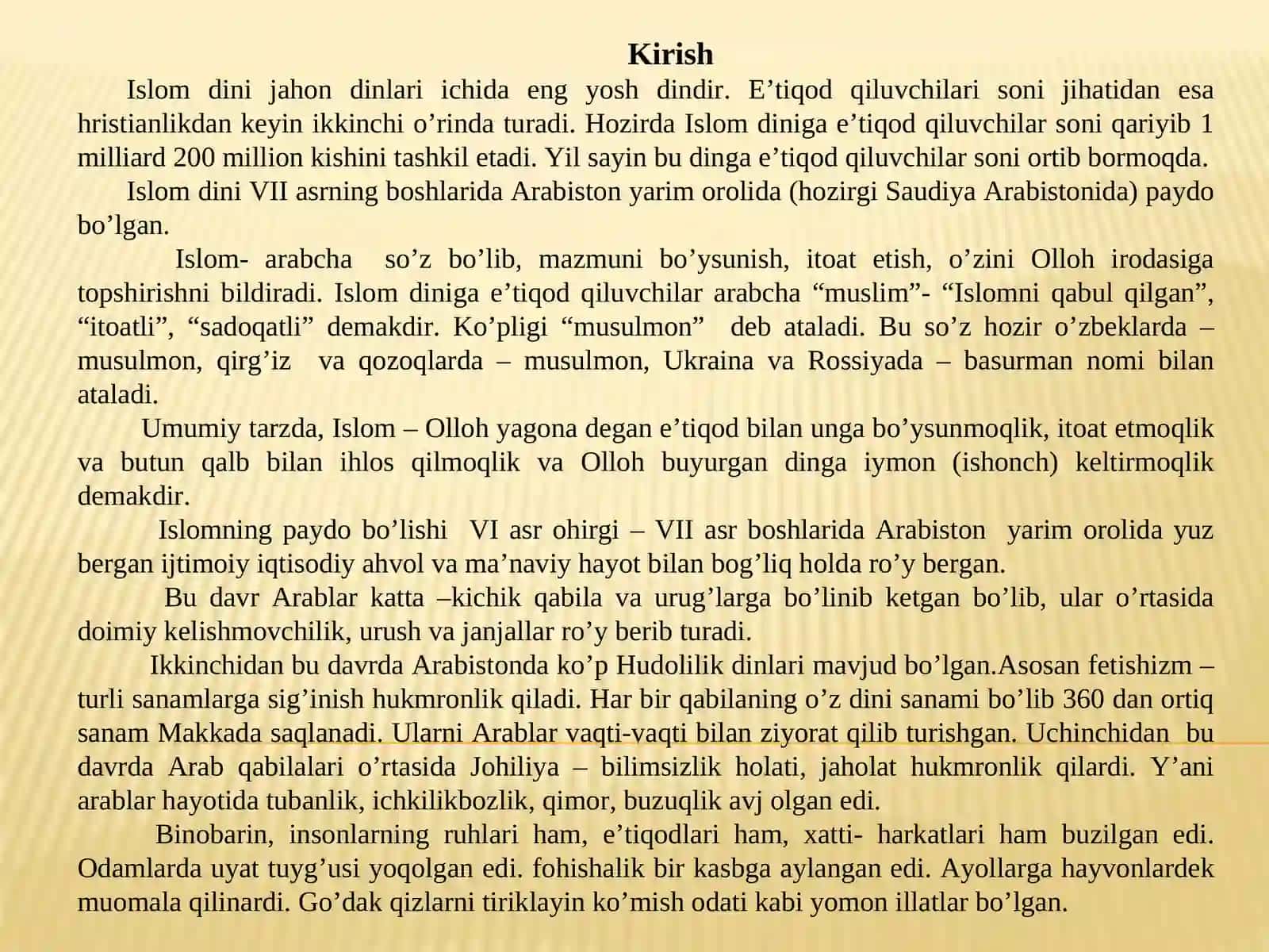 O’rta Osiyoga Arablarning bostirib kelishi va islom dinining yoyilishi 2