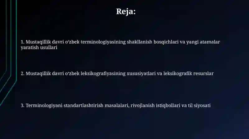 Mustaqillik davri o'zbek tarminologiyasi va leksikografiyasi 2