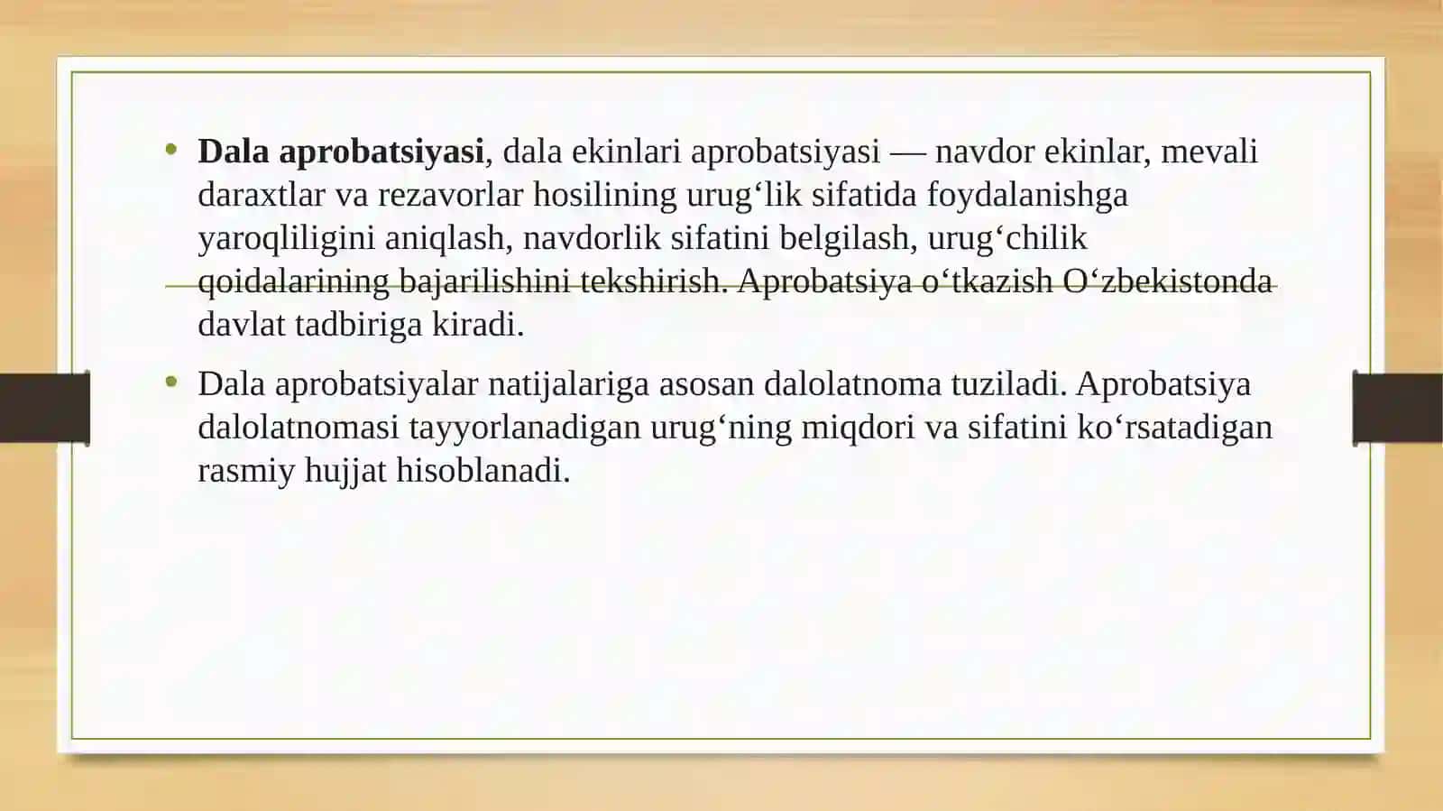 Dala aprobatsiyasi haqida tushuncha 2