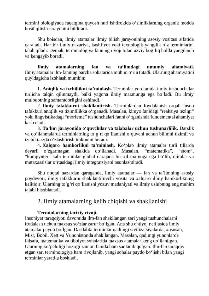 Ilmiy atamalar (terminlar)dan foydalanish 2