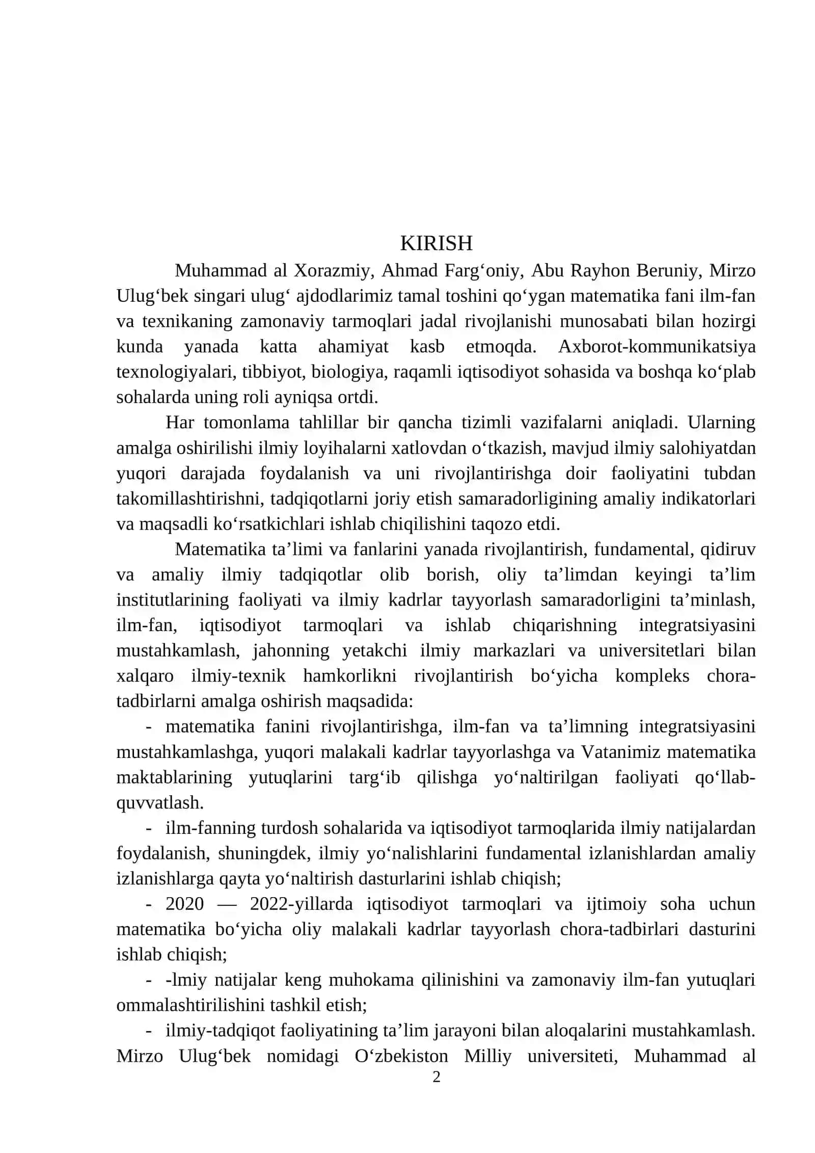 Differensial tenglamalar yordamida yechiladigan matematik masalalar 2