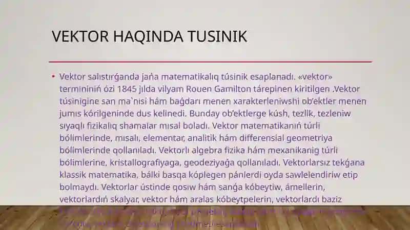 Vektorlar haqida tusinik 2