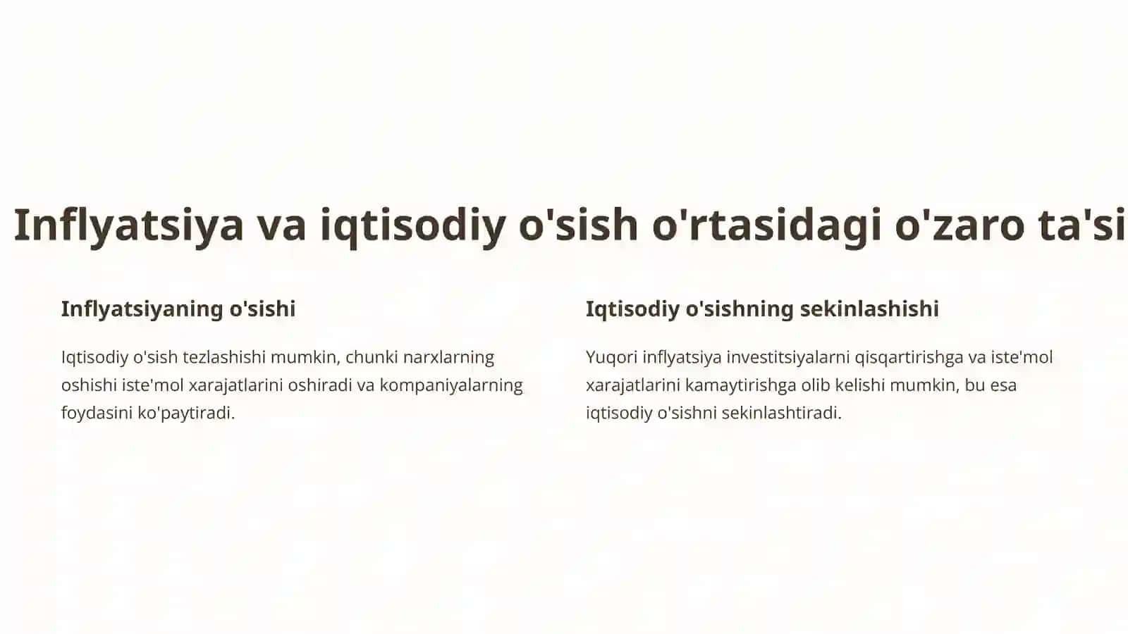 Inflyatsiya va iqtisodiy o'sish munosabatlari 2