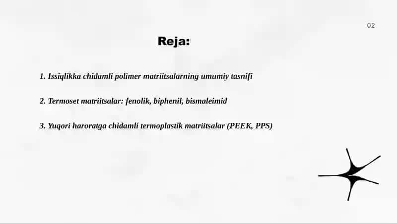 Issiqlikka chidamli polimer matriitsalar 2