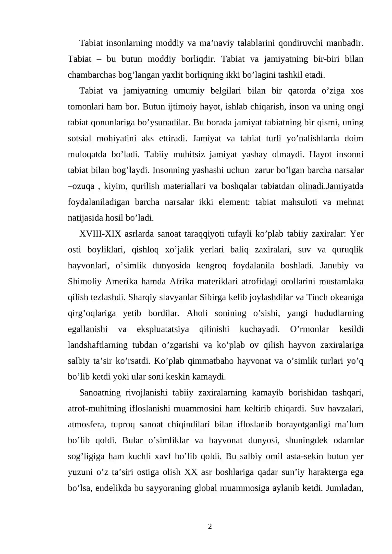 Tabiat qo`riqxonalari va buyurtmaxonalarining geografiyasi 2