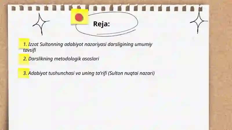 Izzat Sultonning adabiyot nazariyasi darsligi 2