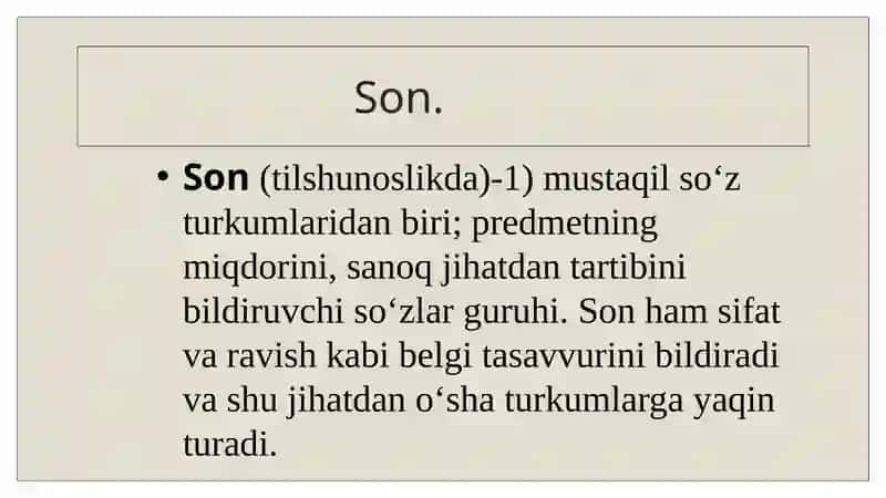 Son so‘z turkumi 2