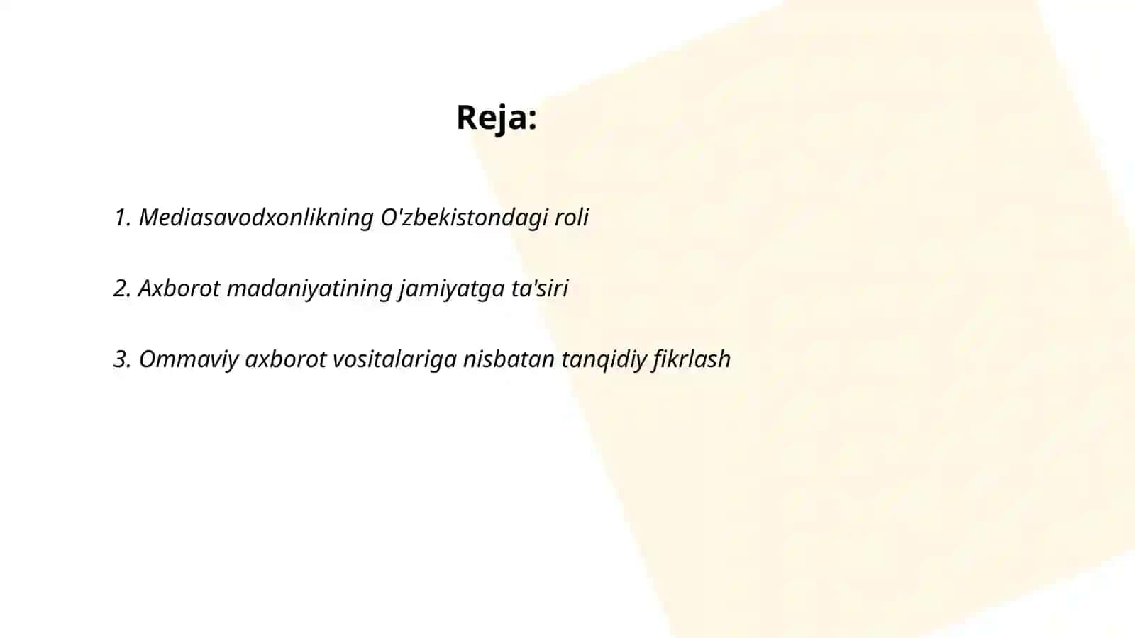 Mediasavodxonlik va axborot madaniyat 2