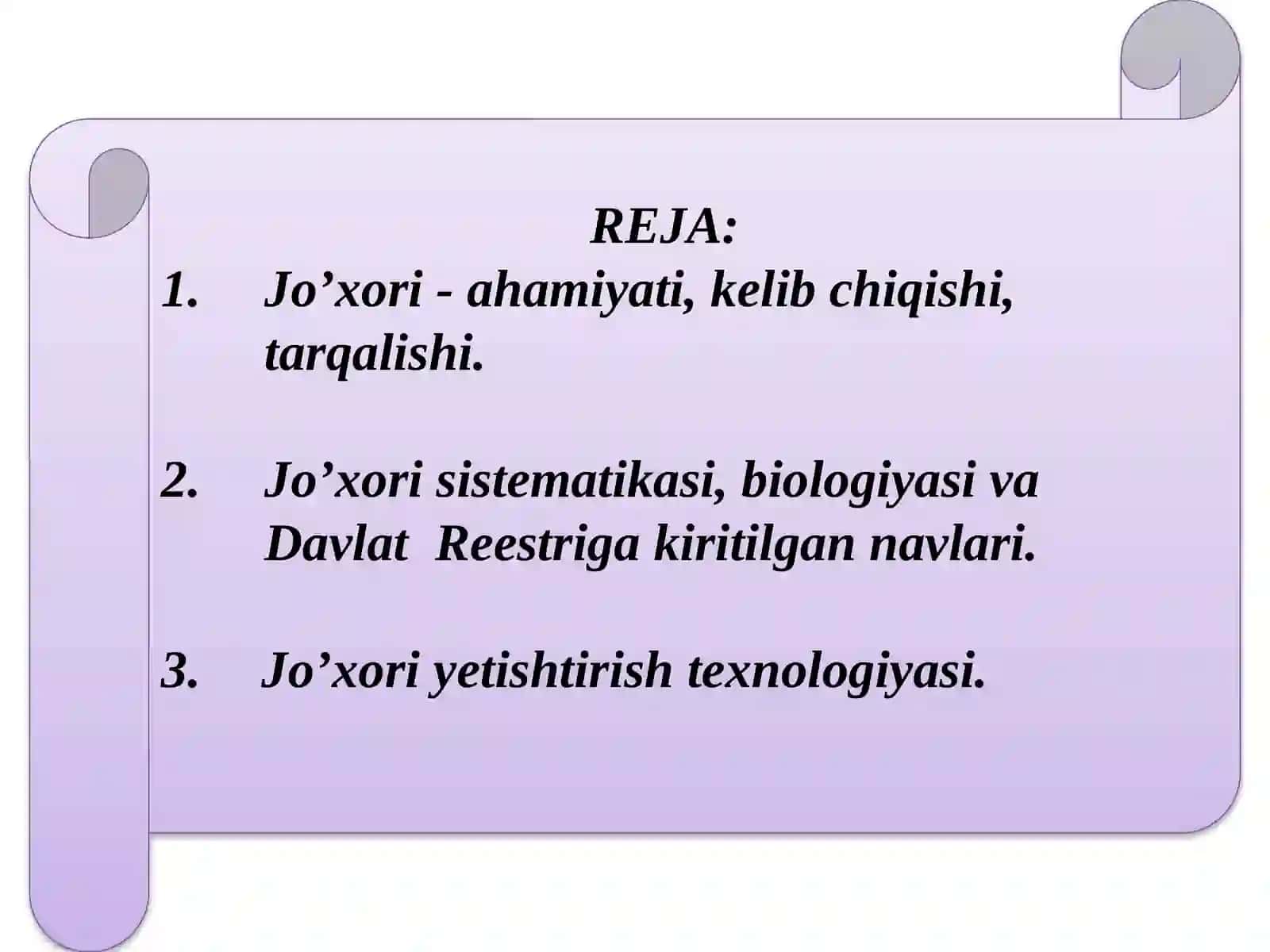 Jo'xori biologiyasi VA YeTIShTIRISh TEXNOLOGIYaSI 2