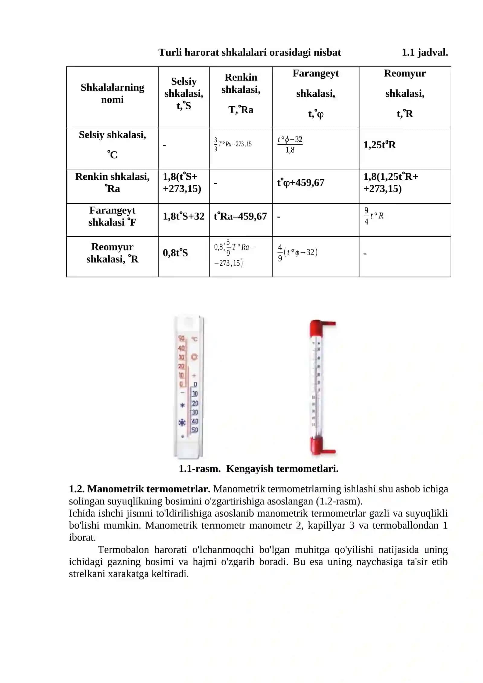 HARORAT O‘LCHASH VOSITALARINING TURLARI VA TUZILISHINI O‘RGANISH 2
