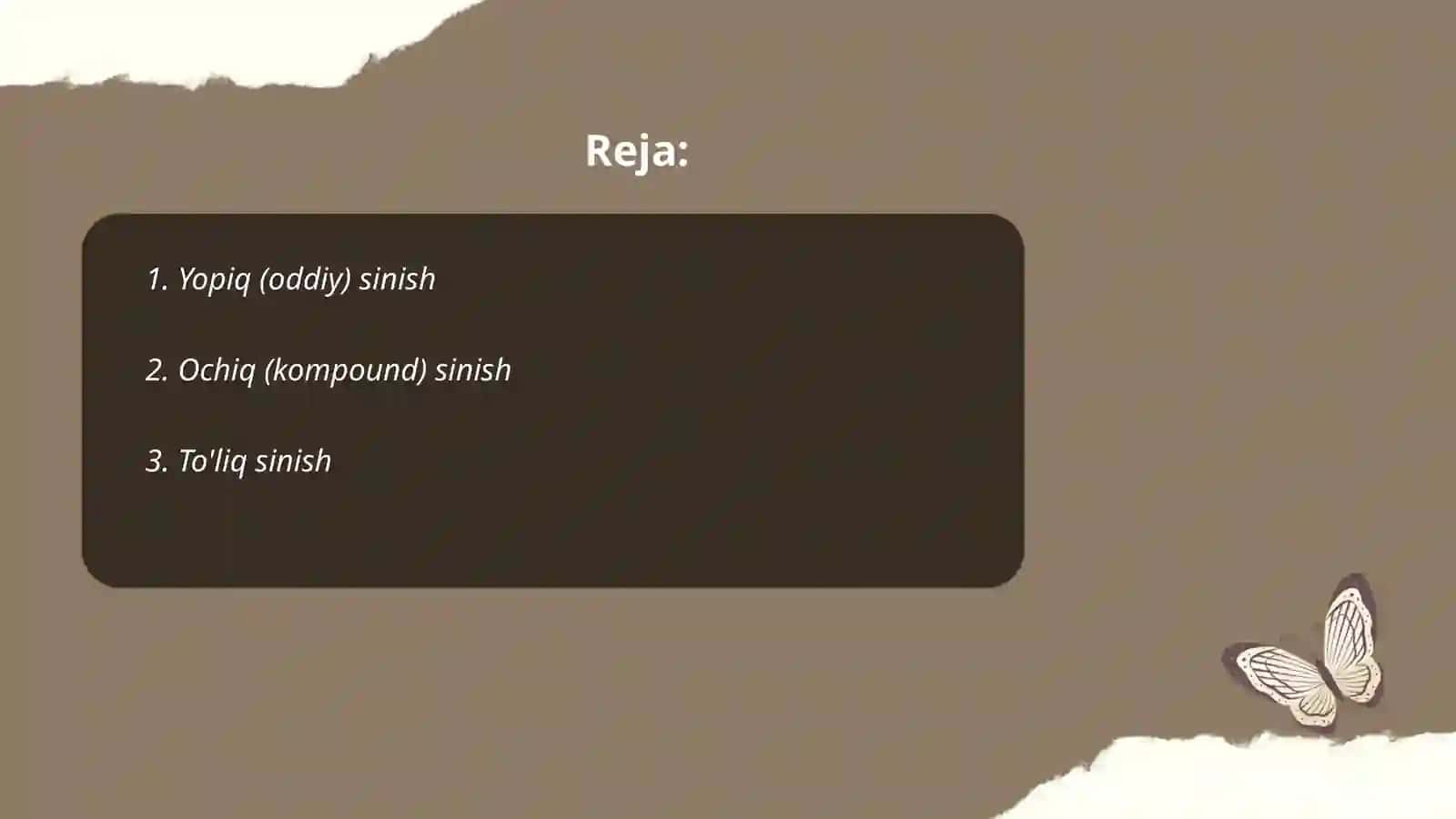 Sinishlar uning turlari 2