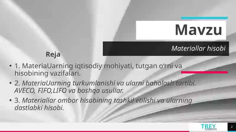 Materiallar hisobi 2
