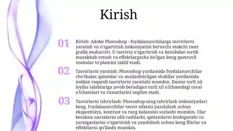 Adobe Photoshop Dasturida Tasvirlar Hosil Qilish Va Ularni Tahrirlash 2