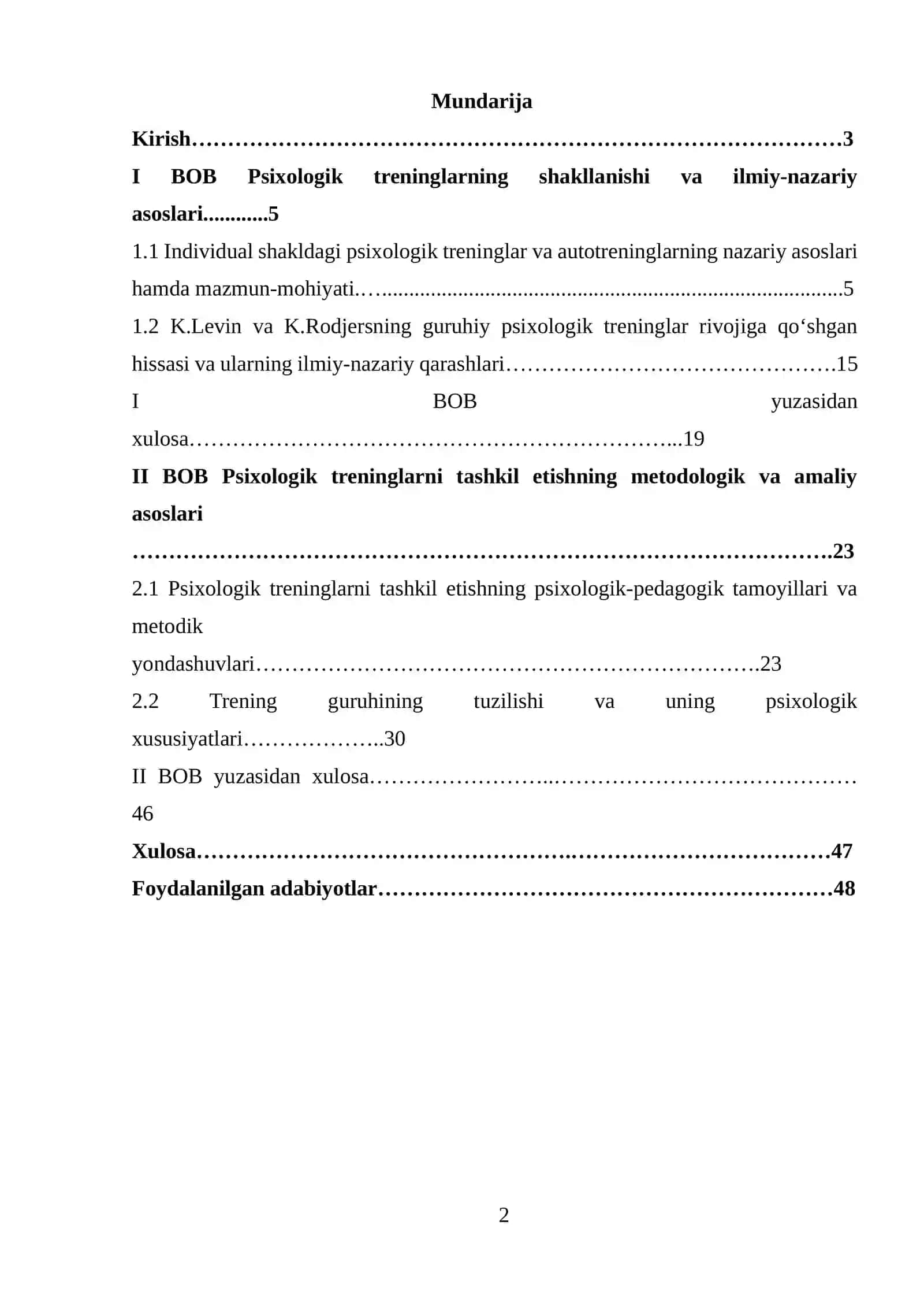 Psixologik treninglarning ilmiy - nazariy asoslari 2