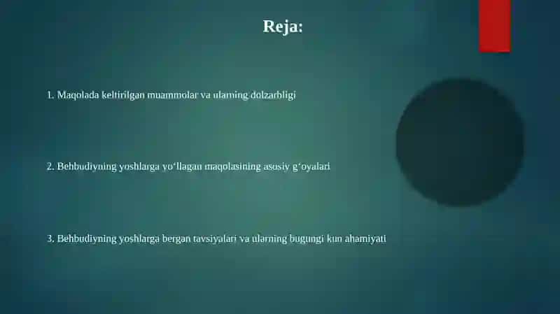 Behbudiyning yoshlarga murojat maqolasi 2