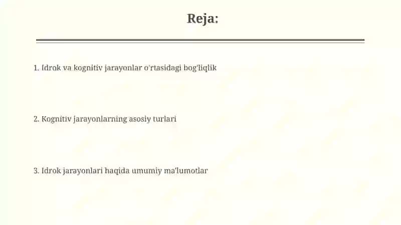 Bilish psixik jarayonlari va idrok haqida umumiy tasavvurlar 2