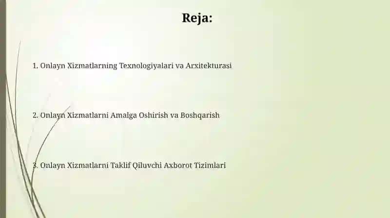 Onlayn Xizmatlarni Taklif Qiluvchi Axborot Tizimlari 2