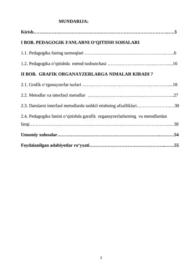 “Pedagogik fanlarni o‘qitishda grafik organayzerlarning o‘rni” 2