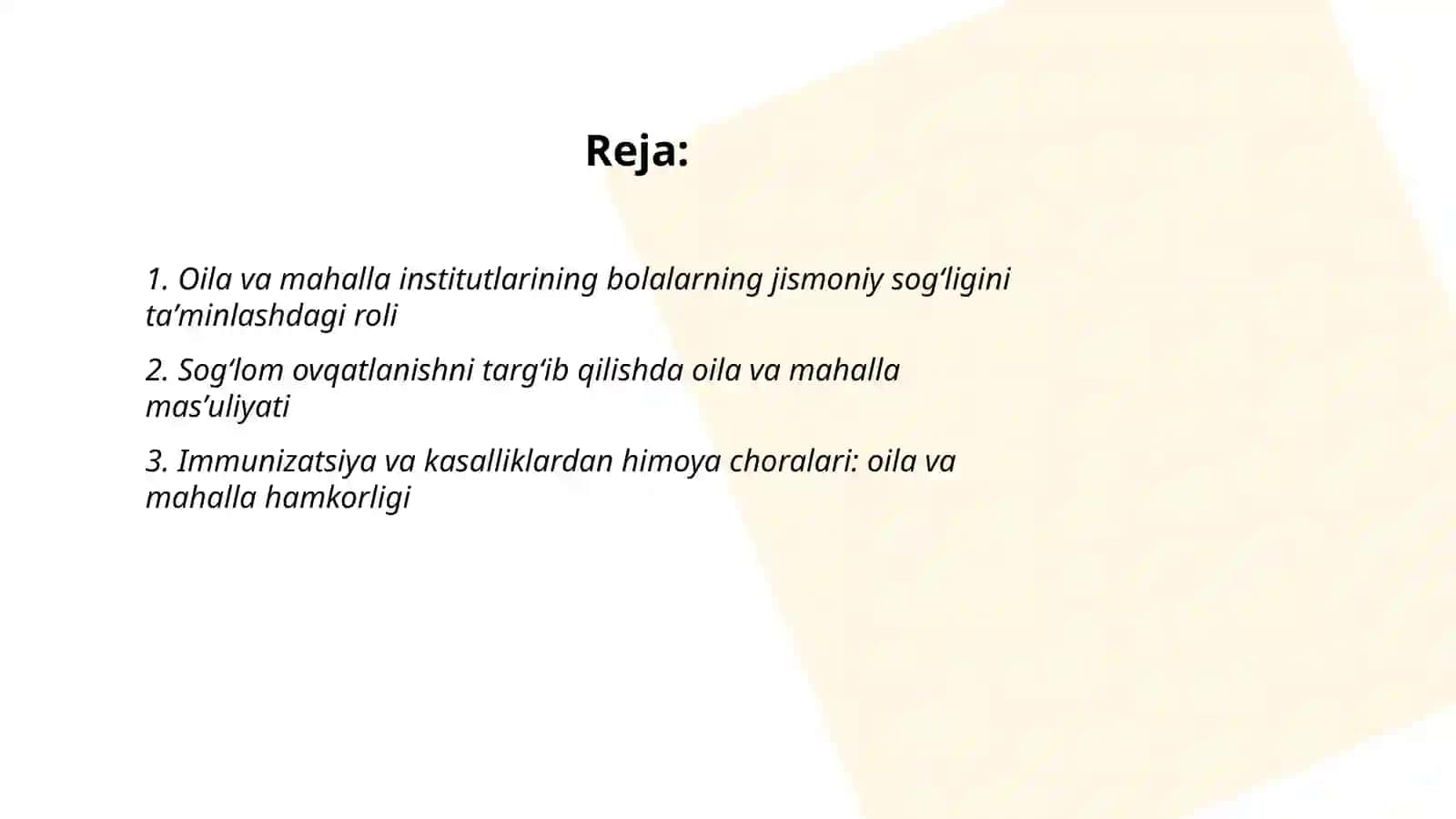 Oila va mahalla institutlarining sogʻlom bolani tarbiyalashda tutgan oʻrni 2