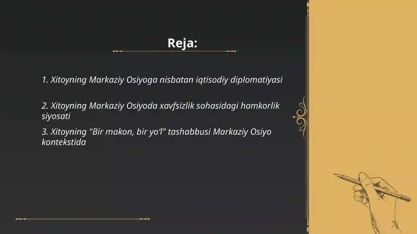 Xitoyning Markaziy Osiyoga nisbatan iqtisodiy diplomatiyasi 2
