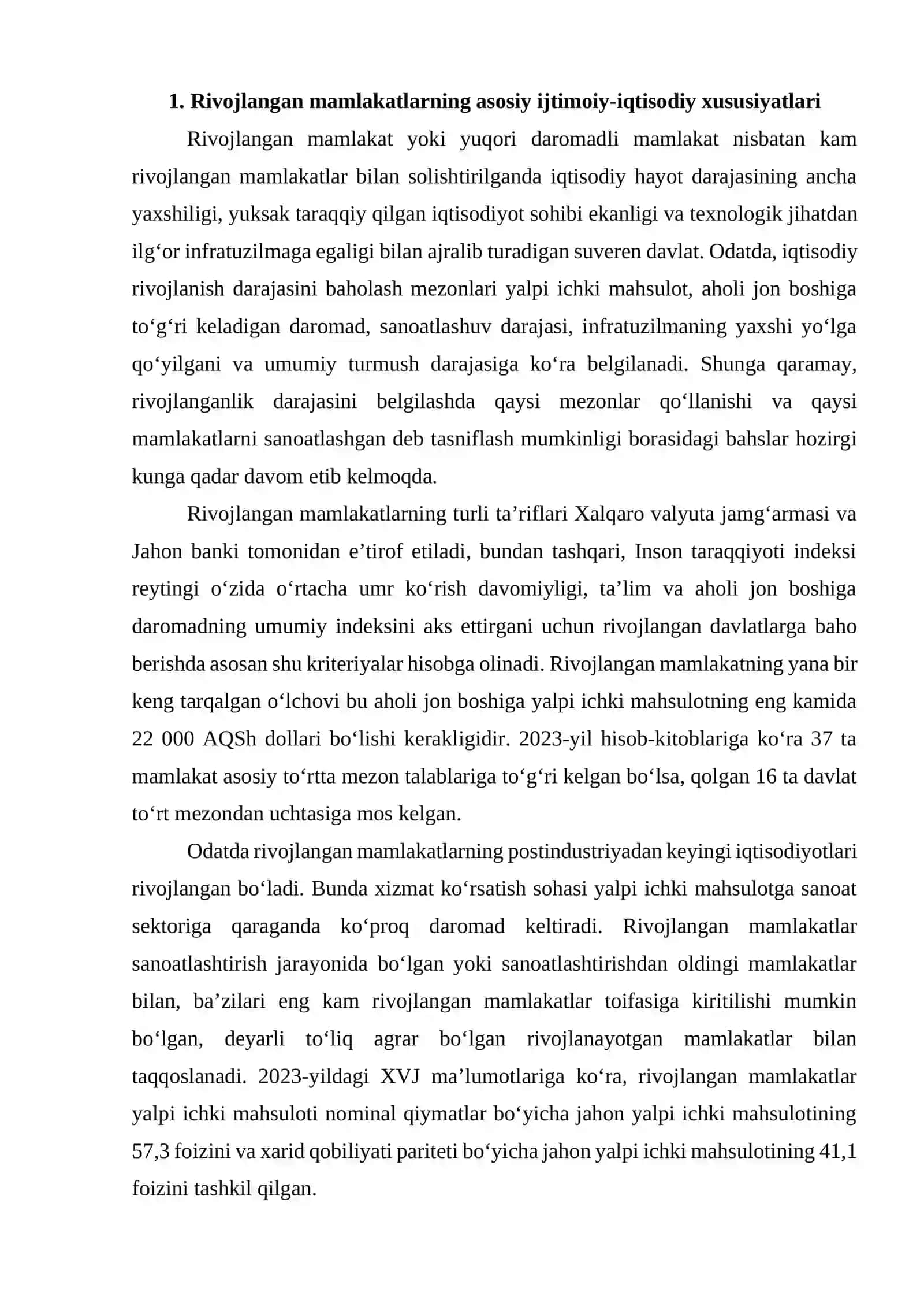 Rivojlangan va rivojlanayotgan mamlakatlar iqtisodiyotining o‘zaro ta’siri 2