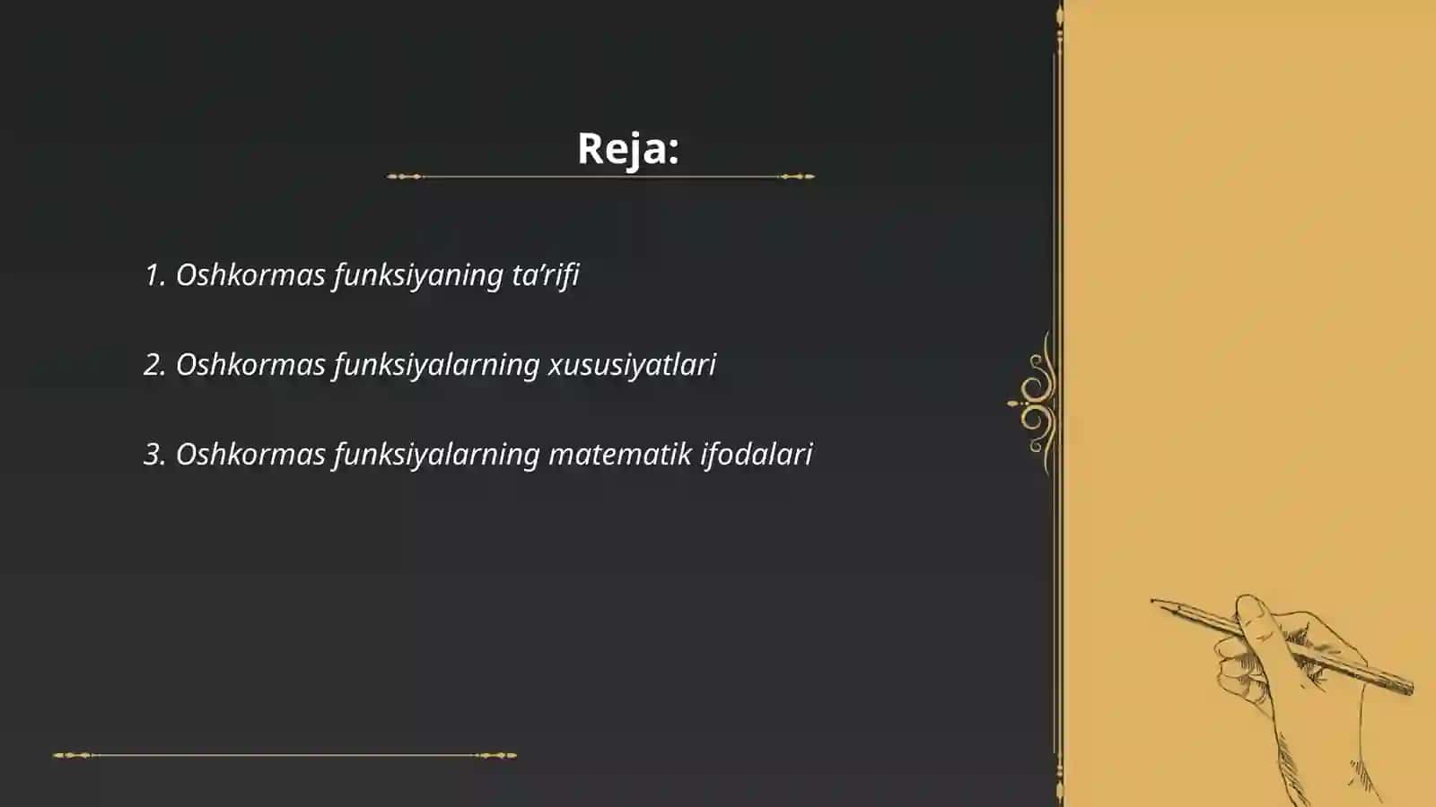 Oshkormas funksiya tushunchasi 2