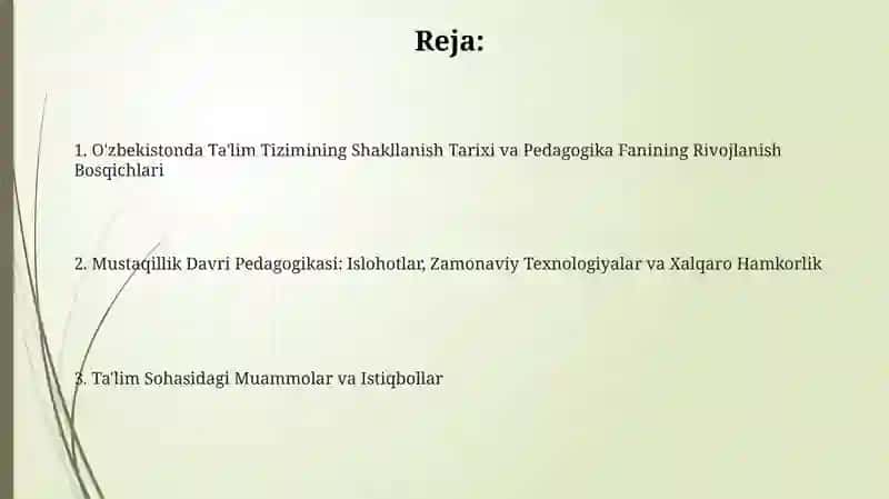 O'zbekistonda Ta'lim Tizimining Shakllanish Tarixi va Pedagogika Fanining Rivojlanish Bosqichlari 2
