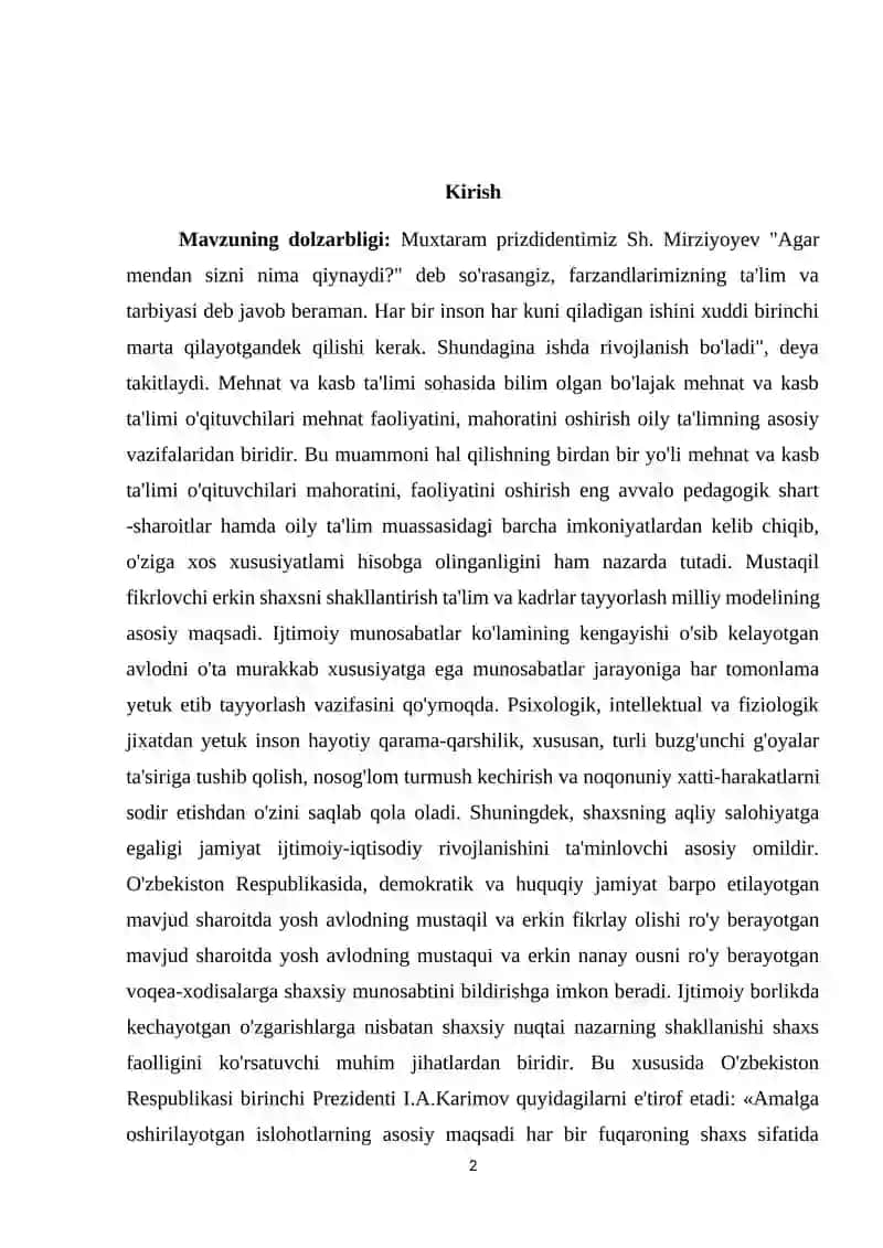 Jamoani istiqbolini belgilovchi tarbiyaviy tadbirlarni tashkil etish usullari 2