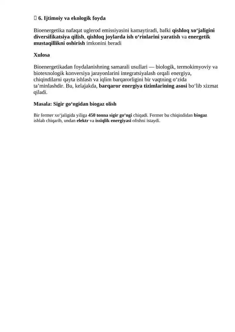 BIOENERGETIKADAN FOYDALANISH USULLARI 2