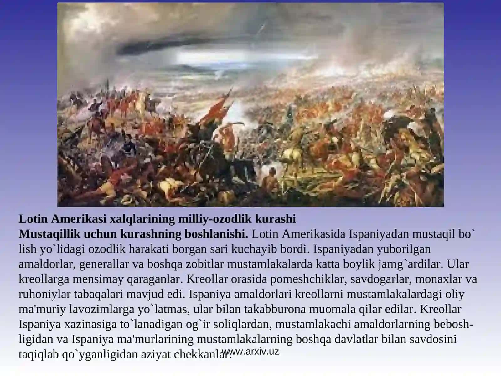 LOTIN AMERIKASI VA AFRIKA MAMLAKATLARIDA MILLIY OZODLIK KURASHLARI 2