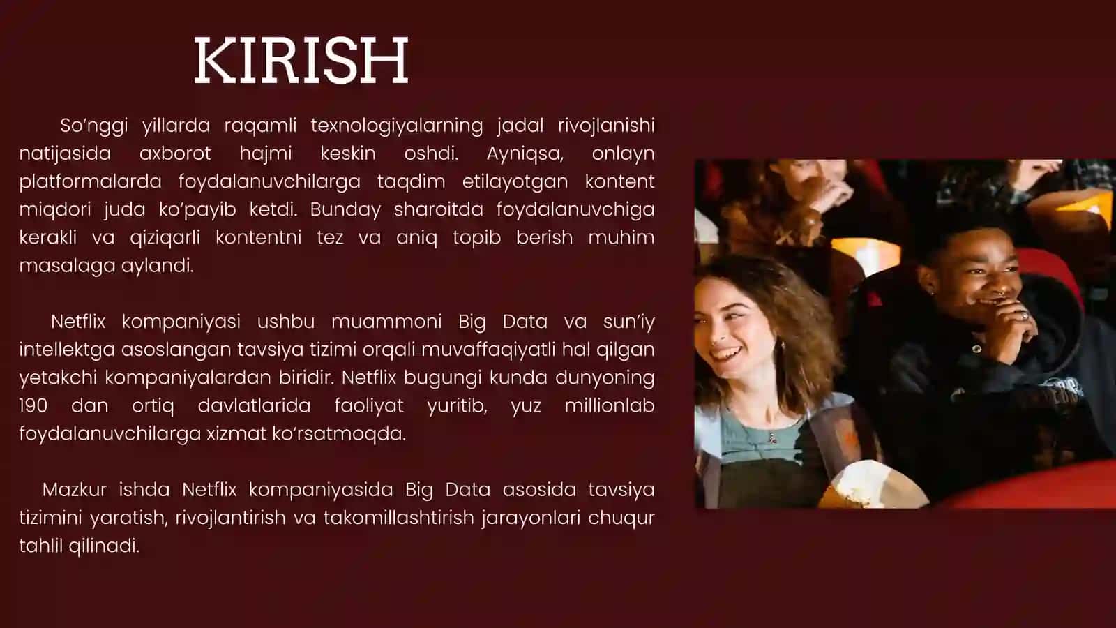 Netflix: Big Data asosida tavsiyatizimini takomillashtirish 2