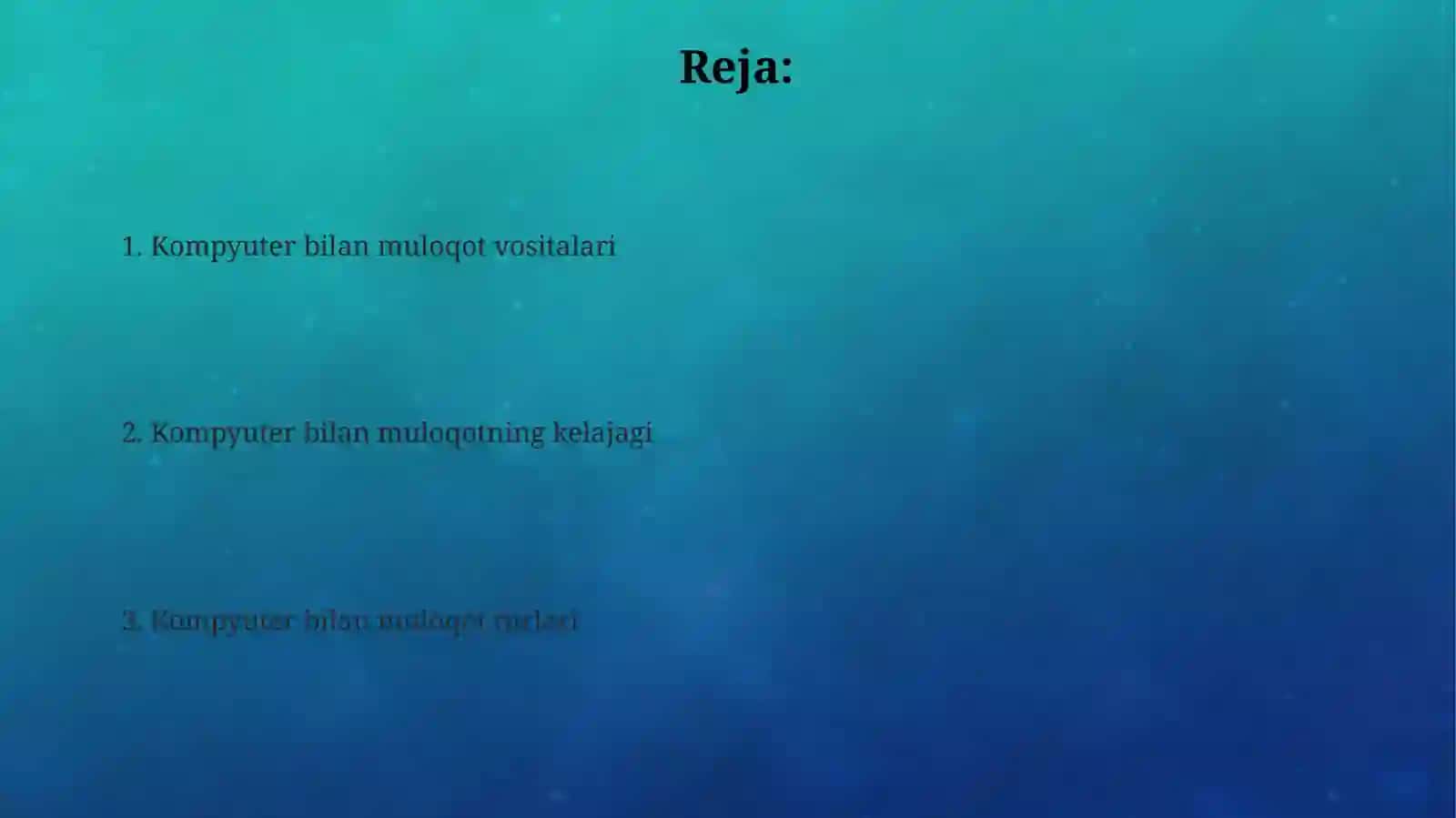 Kompyuter bilan muloqot vositalari 2