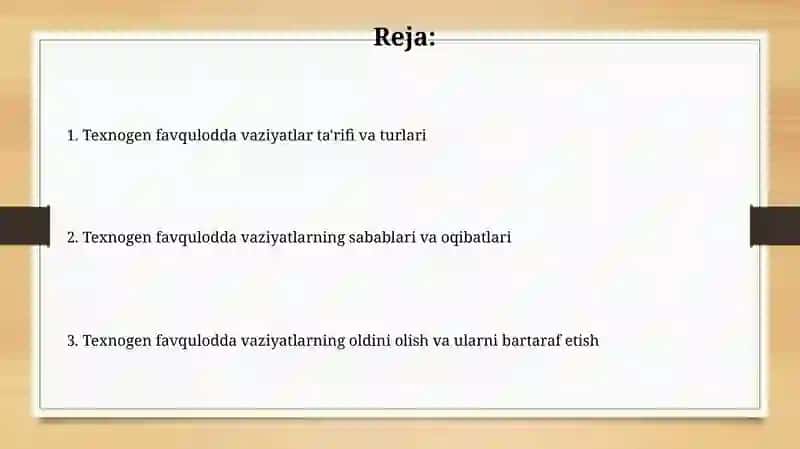 Texnogen favqulodda vaziyatlar 2