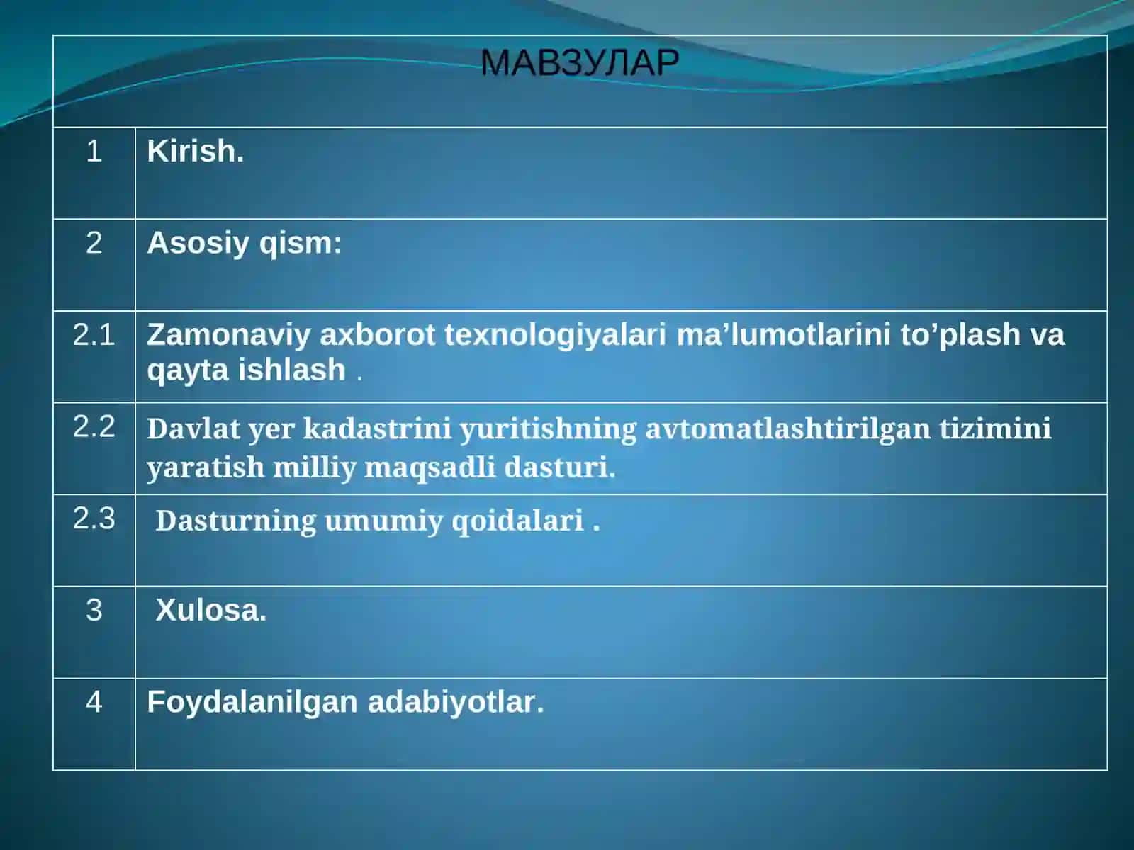 TOSHKENT IRRIGATSIYA VA QISHLOQ XO’JALIGINI MEXANIZATSIYALASH MUHANDISLARI INSTITUTI 2