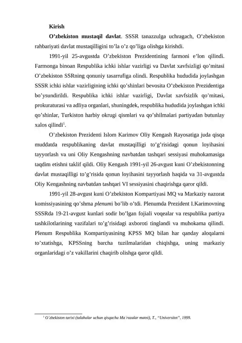 O'zbekistonda Mustaqillik G'oyalarining Tarixi Asoslari 2