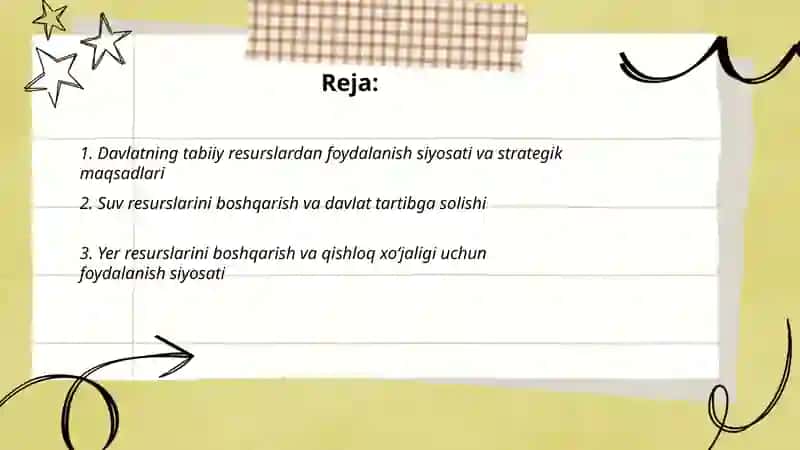 Davlatning tabiy resurslaridan foydalanish va ekologig siyosat 2