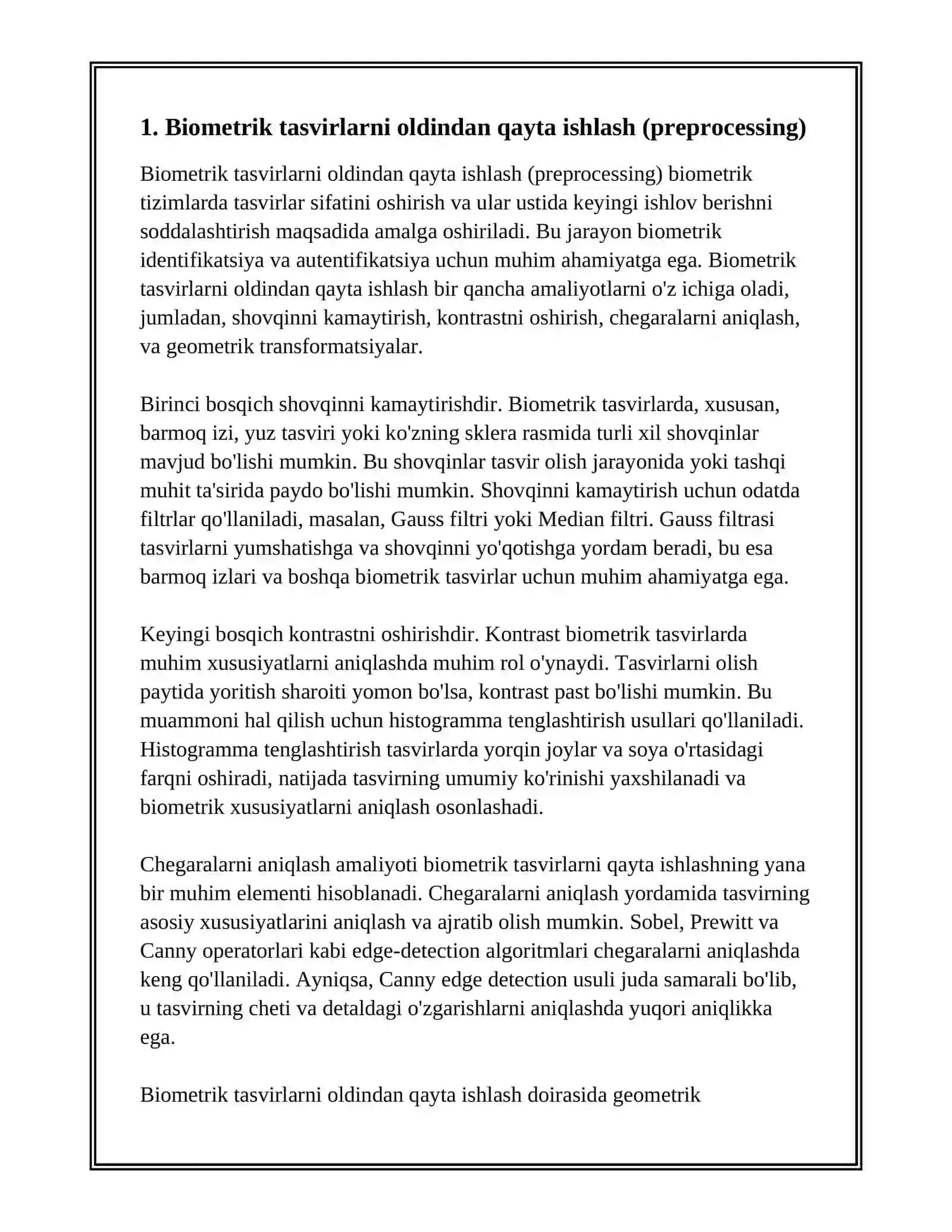 BIOMETRIK TASVIRLARNI QAYTA ISHLASH 2