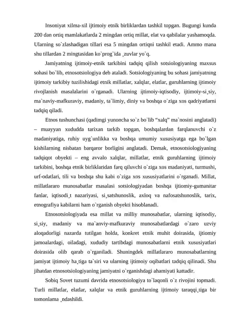 Millatlar va etnik guruhlarning sotsial-etnik tarkibi 2