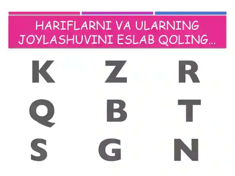 Diqqat va xotirani rivojlantiruvchi mashqlar 2