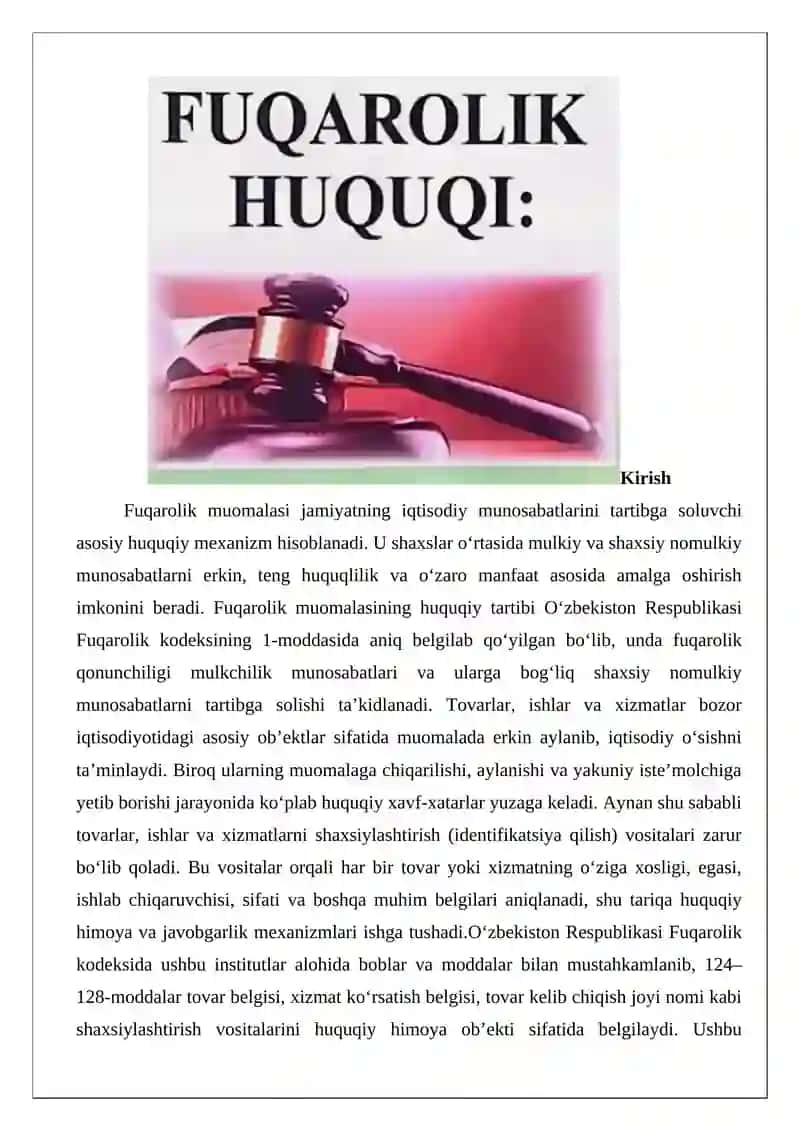 Fuqarolik muomalasi qatnashchilari 2