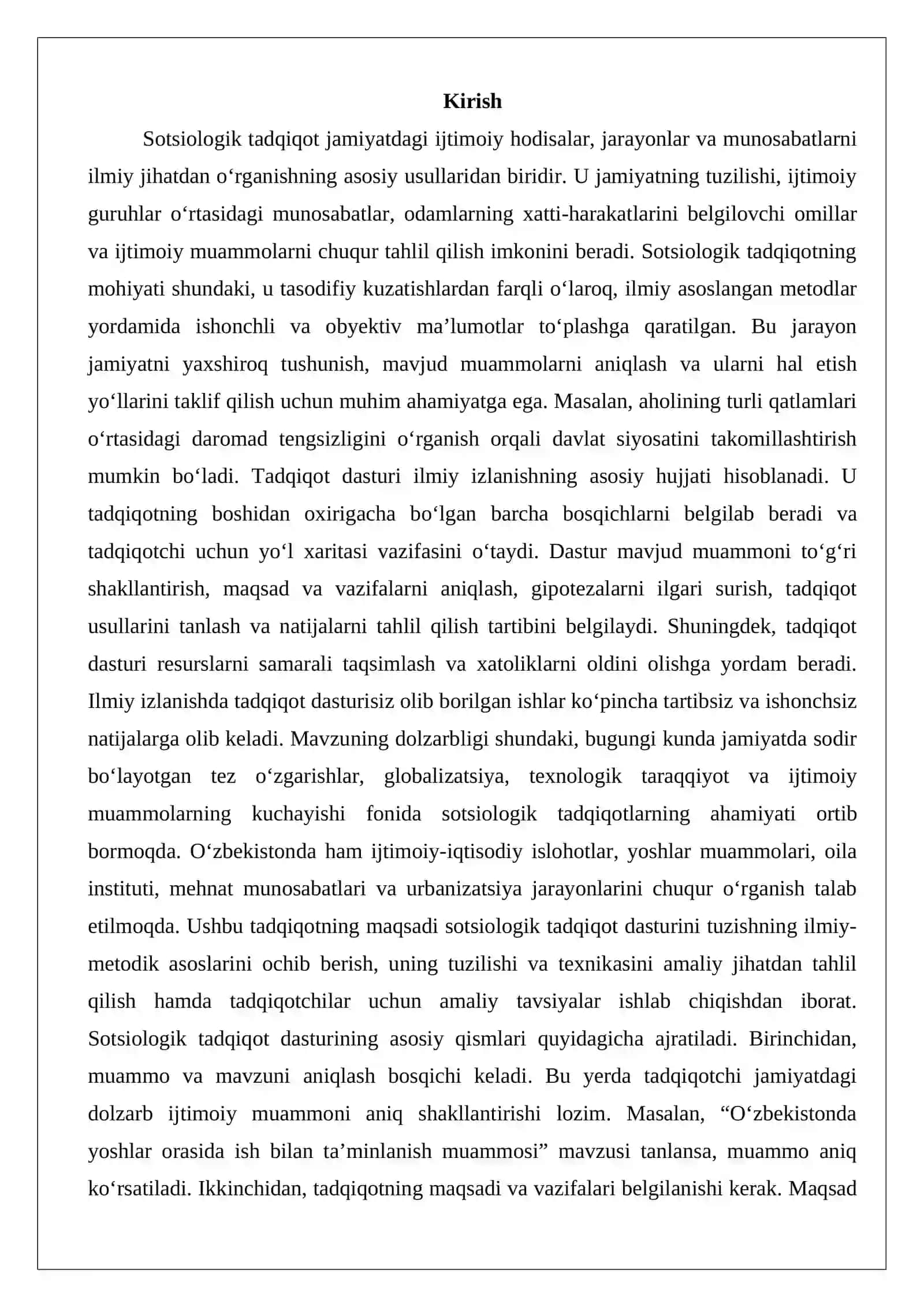 Sotsiologik tadqiqot dasturi va tuzish texnikasi 2
