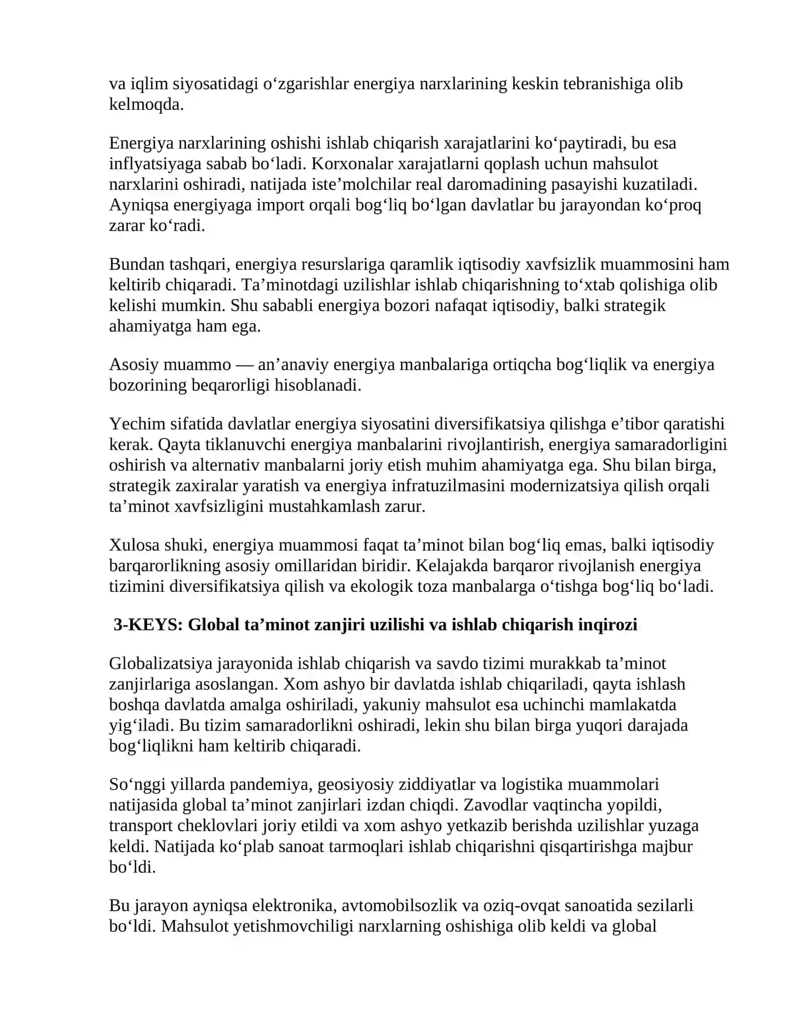 Global iqtisodiyotda global muammolar va uni xal qilish yo'llari 2