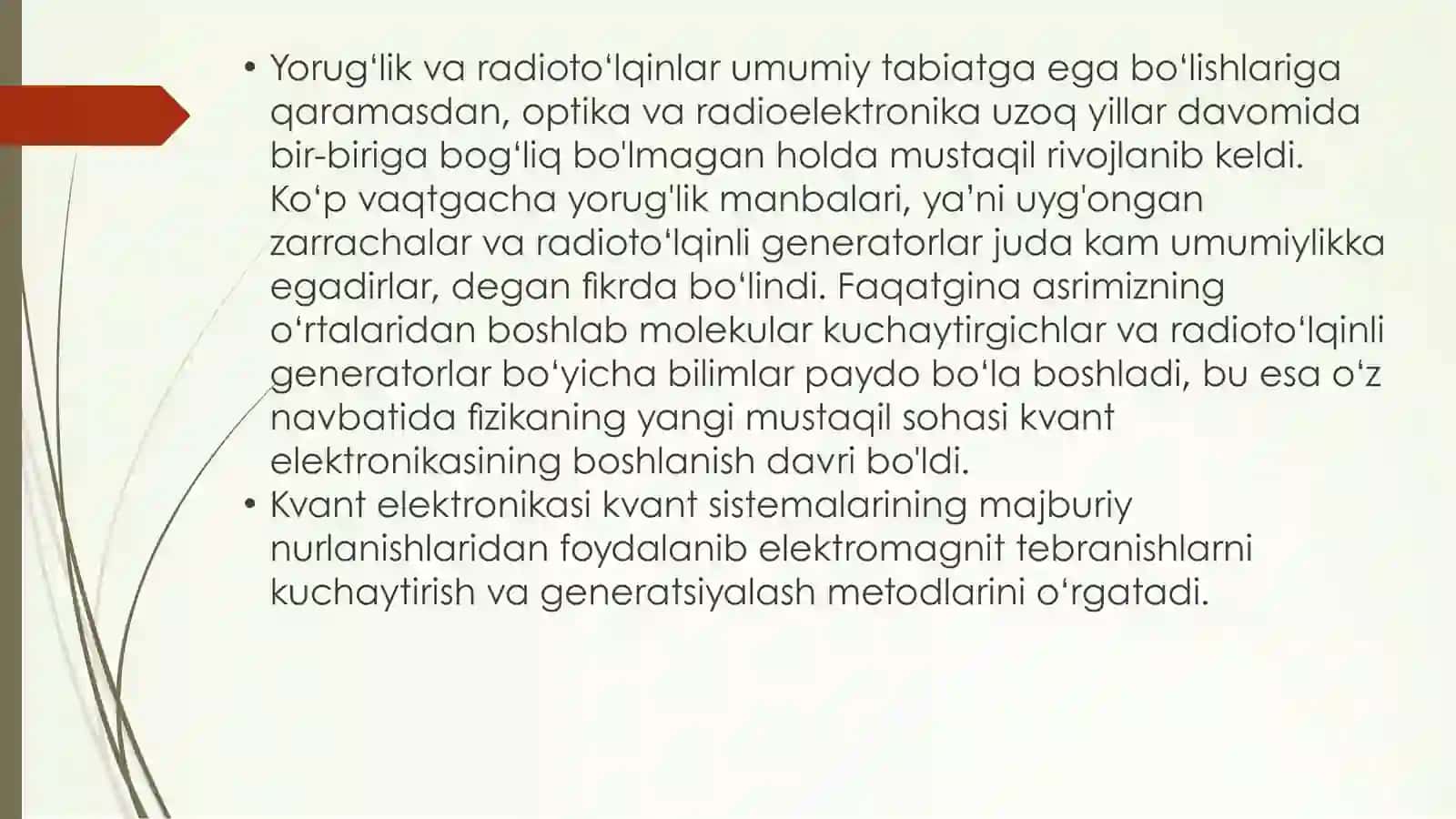 LAZERLAR (OKG) VA ULARNING TIBBIYOTDA QO‘LLANILISHI 2