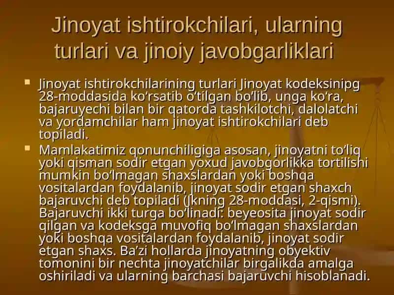 Jinoyatda ishtirokchilik 2