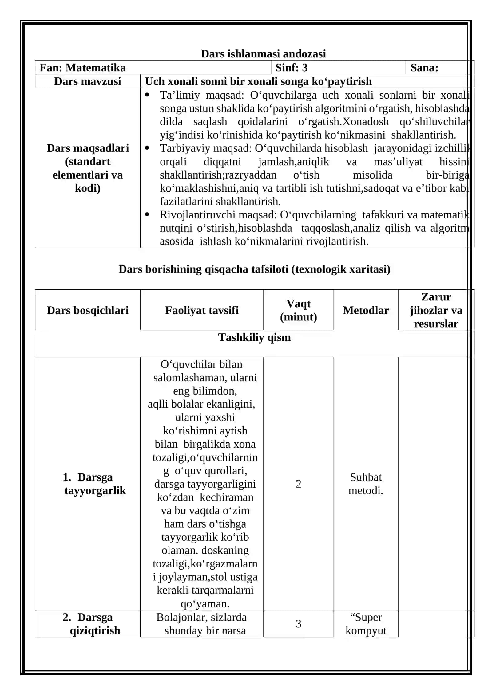 Uch xonali sonni bir xonali songa ko‘paytirish (Mikrodars Ishlanma) 2